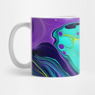 Neon Dreamscape: An Abstract Fusion of Color and Motion Mug